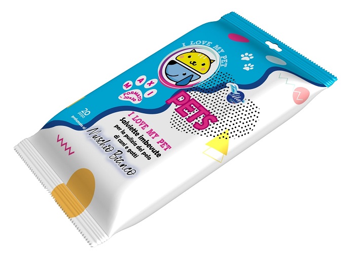 A+CURE I LOVE MY PET SALVIETTE POP-UP MUSCHIO BIANCO 20 PEZZI RICARICA - Metafarm