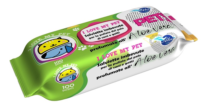 A+CURE I LOVE MY PET SALVIETTE POP-UP ALOE VERA 100 PEZZI RICARICA - Metafarm