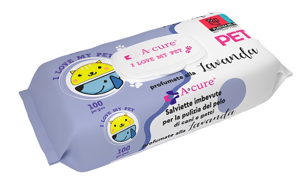 A+CURE I LOVE MY PET SALVIETTE POP-UP LAVANDA 100 PEZZI RICARICA - Metafarm