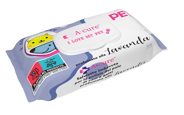 A+CURE I LOVE MY PET SALVIETTE POP-UP LAVANDA 40 PEZZI RICARICA - Metafarm