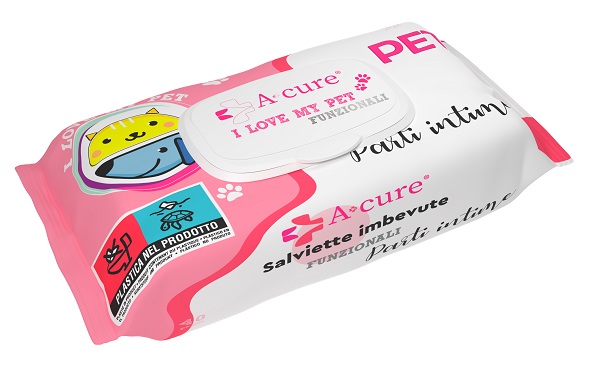 A+CURE I LOVE MY PET FUNZIONALE SALVIETTE POP-UP PARTI INTIME 40 PEZZI RICARICA - Metafarm