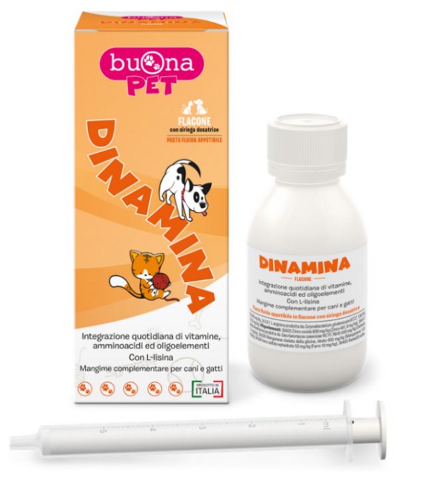 DINAMINA CANI GATTI FLACONE CON SIRINGA DOSATRICE IN PASTA 60 G BUONAPET - Metafarm