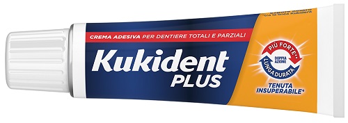 KUKIDENT PLUS DOPPIA AZIONE TENUTA INSUPERABILE CREMA ADESIVA DENTIERE 65 G - Metafarm