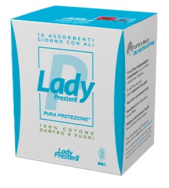 LADY PRESTERIL ASSORBENTI GIORNO CON ALI RIPIEGATI BIODEGRADABILI 10 PEZZI - Metafarm