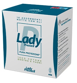 LADY PRESTERIL ASSORBENTI NOTTE CON ALI RIPIEGATI BIODEGRADABILI 10 PEZZI - Metafarm
