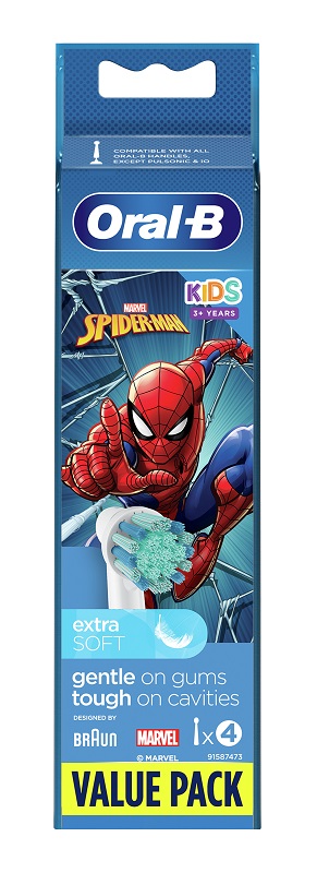 ORALB KIDS SPIDERMAN TESTINE PER SPAZZOLINO ELETTRICO 4 PEZZI - Metafarm