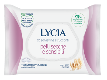 LYCIA SALVIETTINE STRUCCANTI PELLI SECCHE E SENSIBILI 20 PEZZI - Metafarm