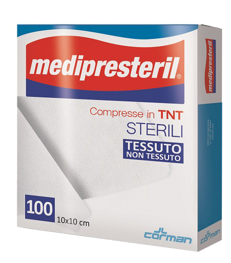 GARZA COMPRESSA MEDIPRESTERIL TNT 10X10CM 100 PEZZI - Metafarm