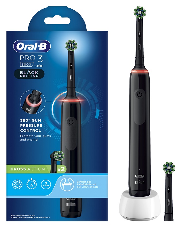 ORAL-B PRO 3 BLACK SPAZZOLINO ELETTRICO + 2 REFILL - Metafarm