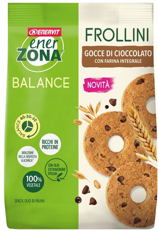 ENERZONA FROLLINI INTEGRALE GOCCE CIOCCOLATO 250 G - Metafarm